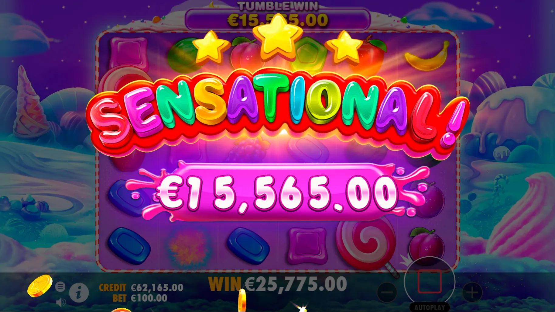 Demo slot reels in the game Sweet Bonanza